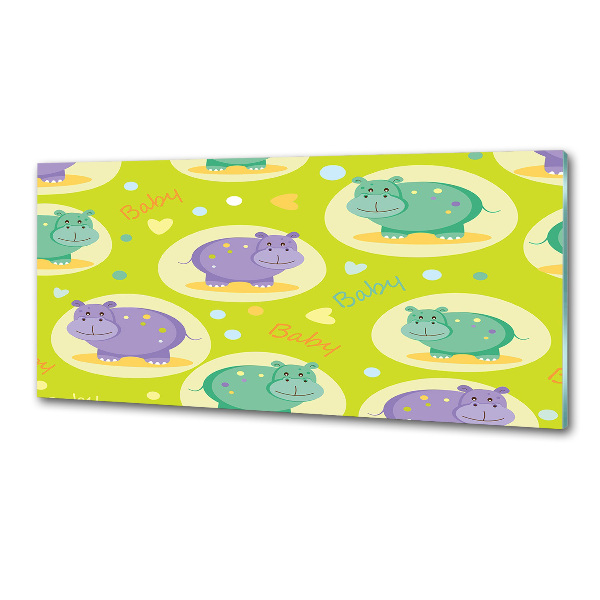 Glazen achterwand keuken Nijlpaarden