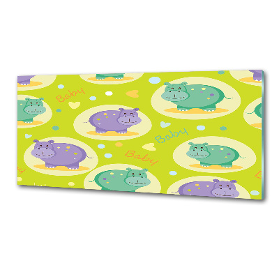 Panel dekor szkło Hipopotamy