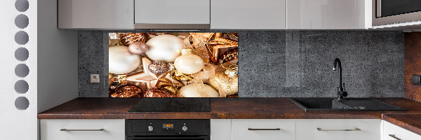 Glazen achterwand keuken Kerstballen
