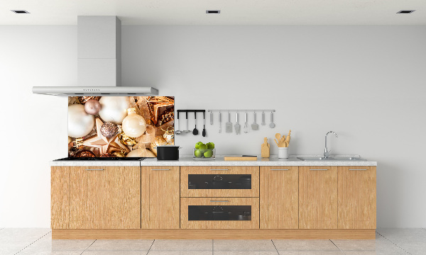 Glazen achterwand keuken Kerstballen