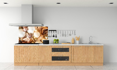 Glazen achterwand keuken Kerstballen