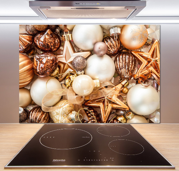 Glazen achterwand keuken Kerstballen
