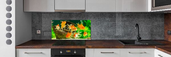 Glazen achterwand keuken Goudvis