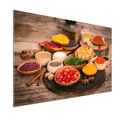 Glazen achterwand keuken Specerijen en kruiden