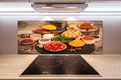 Glazen achterwand keuken Specerijen en kruiden