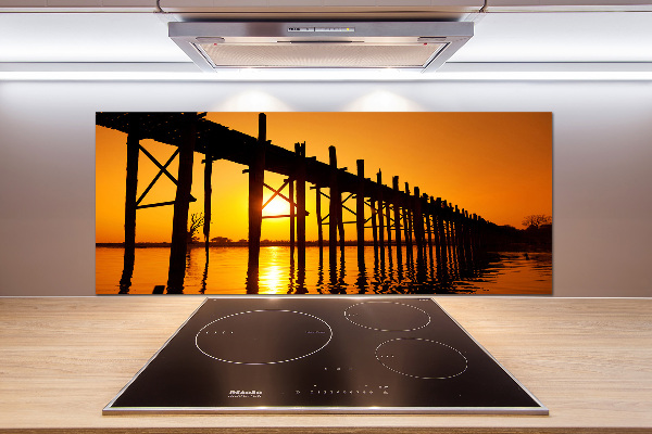 Spatplaat keuken Zonsondergangbrug