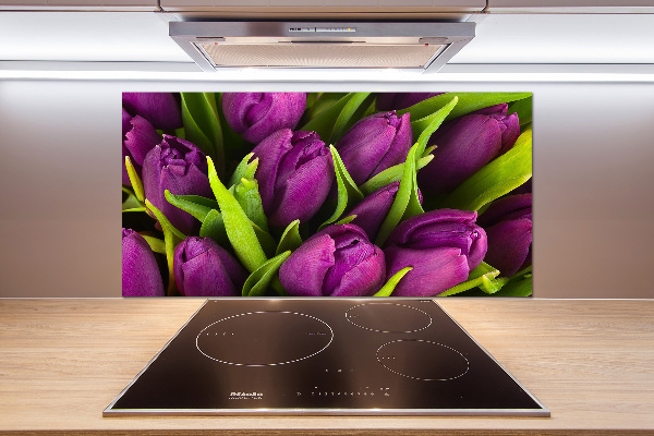 Achterwand keuken Paarse tulpen