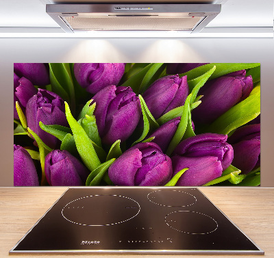 Achterwand keuken Paarse tulpen