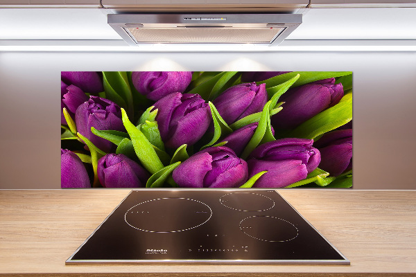 Achterwand keuken Paarse tulpen