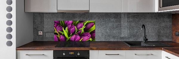 Achterwand keuken Paarse tulpen