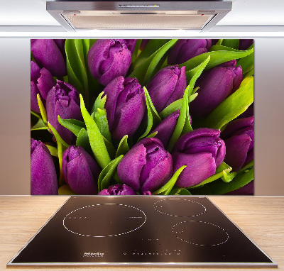 Achterwand keuken Paarse tulpen