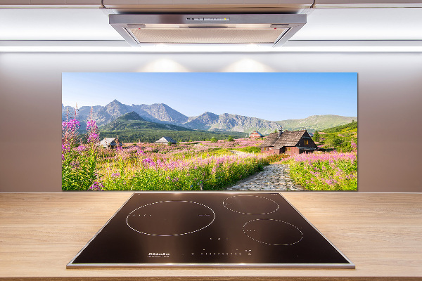 Glazen achterwand keuken Berghutten