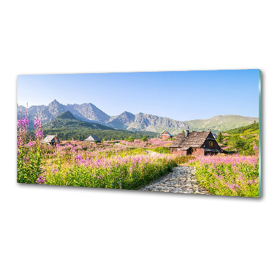 Glazen achterwand keuken Berghutten