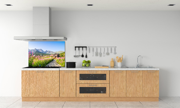 Glazen achterwand keuken Berghutten