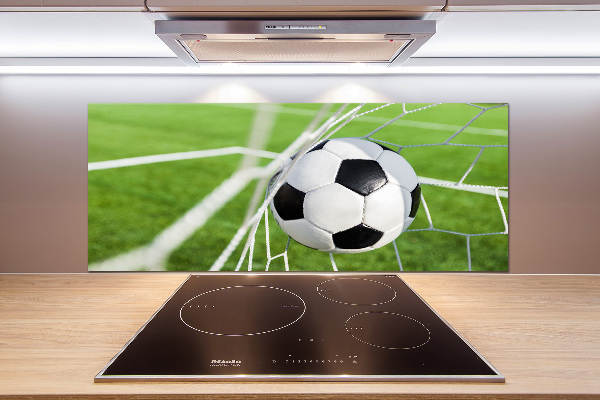 Spatscherm keuken De bal ligt in het doel.