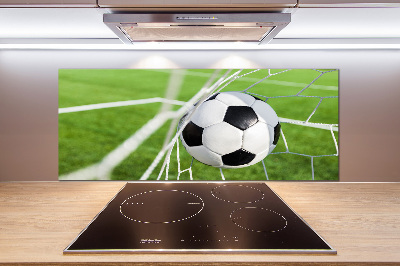 Spatscherm keuken De bal ligt in het doel.