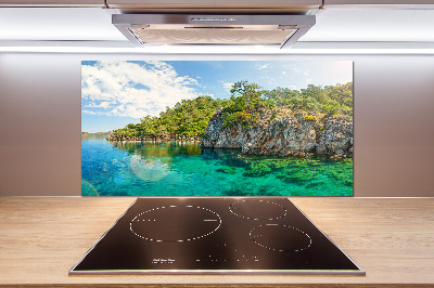 Spatscherm keuken Blauwe Lagune