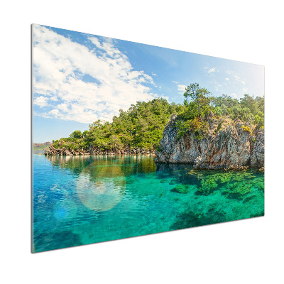 Spatscherm keuken Blauwe Lagune