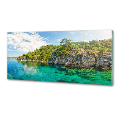 Spatscherm keuken Blauwe Lagune