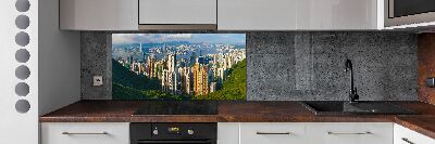 Glazen achterwand keuken Panorama van Hongkong