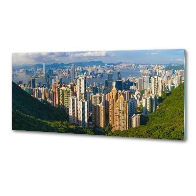 Glazen achterwand keuken Panorama van Hongkong