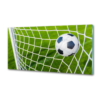 Keuken achterwand De bal ligt in het doel.