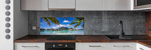 Spatplaat keuken Palmbomen in Bora Bora