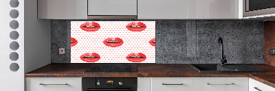 Spatplaat keuken Rode lippen