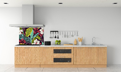 Spatplaat keuken Tropische bloemen