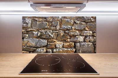 Glazen achterwand keuken Stenen muur