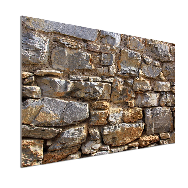 Glazen achterwand keuken Stenen muur