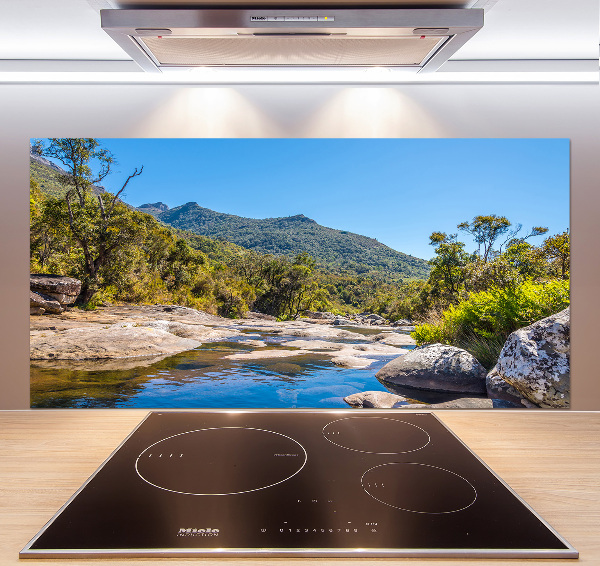 Panel do kuchni Rzeka w lesie