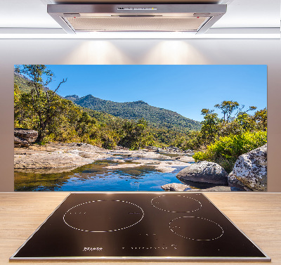 Panel do kuchni Rzeka w lesie