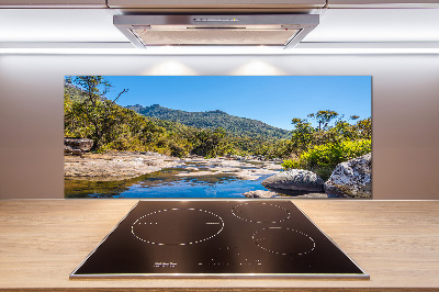 Panel do kuchni Rzeka w lesie