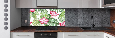 Achterwand keuken Tropische bloemen