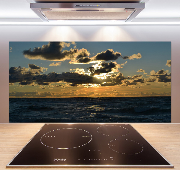 Glazen achterwand keuken Zonsondergang boven de zee