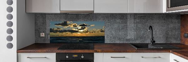 Glazen achterwand keuken Zonsondergang boven de zee