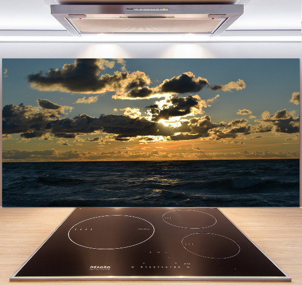 Glazen achterwand keuken Zonsondergang boven de zee
