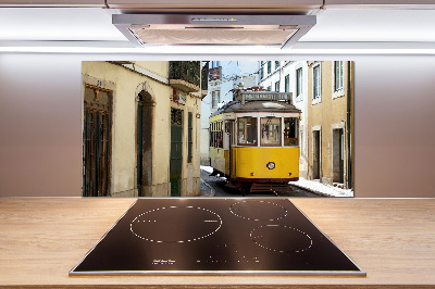 Glazen achterwand keuken Tram vanuit Lissabon