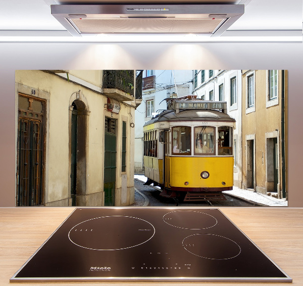 Glazen achterwand keuken Tram vanuit Lissabon