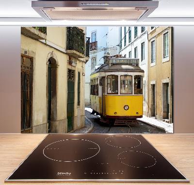 Glazen achterwand keuken Tram vanuit Lissabon
