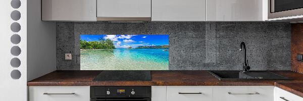 Spatplaat keuken Strand op de Seychellen