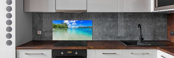 Spatplaat keuken Strand op de Seychellen