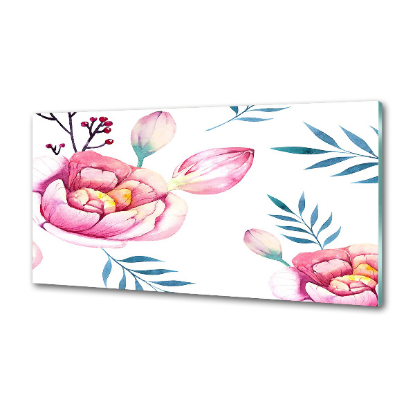 Spatplaat keuken Bloemenpatroon