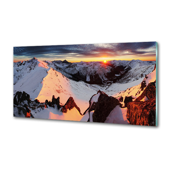 Panel między meble w kuchni Góry zimą