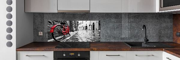 Spatscherm keuken Rode fiets