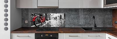 Spatscherm keuken Rode fiets