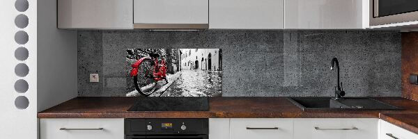 Spatscherm keuken Rode fiets