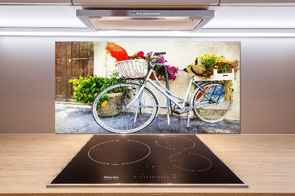 Keuken achterwand Witte fiets