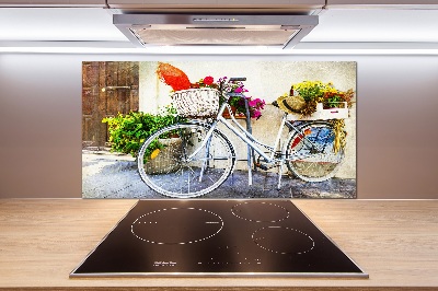 Keuken achterwand Witte fiets